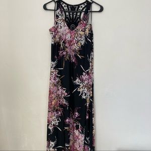 Danny and Nicole | Full length Sleeveless dress, pink flowers size medium